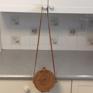 Rattan round purse